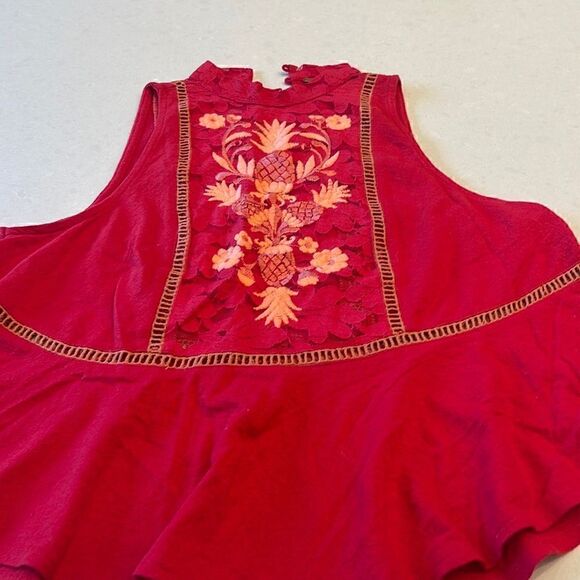 Free people women’s tank top red orange pineapples size XS-S See measurements. - Picture 1 of 7